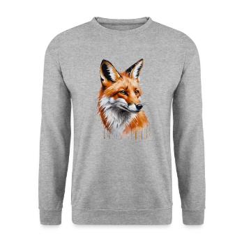 Foxy Watercolor - A Brush with Nature - Unisex Sweatshirt - salt & pepper - Front - Alina (178cm) & Michal (187cm)