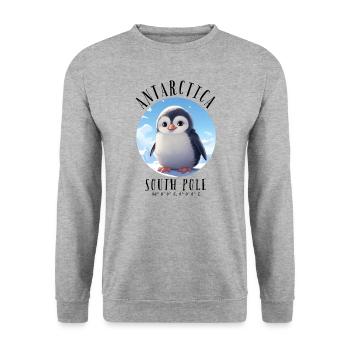Antarctica Baby Penguin South Pole Winter Snow - Unisex Sweatshirt - salt & pepper - Front - Alina (178cm) & Michal (187cm)