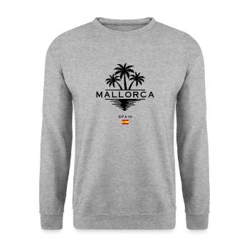 Mallorca Inselurlaub Palme - Unisex Pullover - Weißgrau meliert - Vorne - Alina (178cm) & Michal (187cm)
