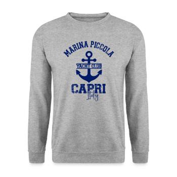Marina Piccola Amalfi Coast Capri Yacht Club - Unisex Sweatshirt - salt & pepper - Front - Alina (178cm) & Michal (187cm)