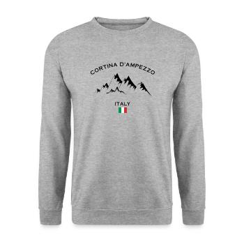 Cortina D'Ampezzo Ski Resort Italian Alps Skiing S - Unisex Sweatshirt - salt & pepper - Front - Alina (178cm) & Michal (187cm)