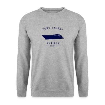 Port Vauban Marina Antibes Yacht Club Côte D'Azur - Sweat-shirt Unisexe - gris chiné - Devant - Alina (178cm) & Michal (187cm)