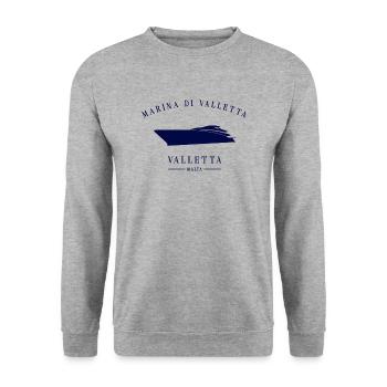 La Valette Marina Malte Yacht Club Méditerranée - Sweat-shirt Unisexe - gris chiné - Devant - Alina (178cm) & Michal (187cm)