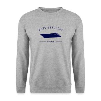 Port Hercules Marina Monaco Yacht Club Côte D'Azur - Unisex Sweatshirt - salt & pepper - Front - Alina (178cm) & Michal (187cm)