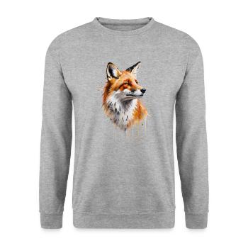 Foxy Watercolor - A Brush with Nature - Unisex Sweatshirt - salt & pepper - Front - Alina (178cm) & Michal (187cm)