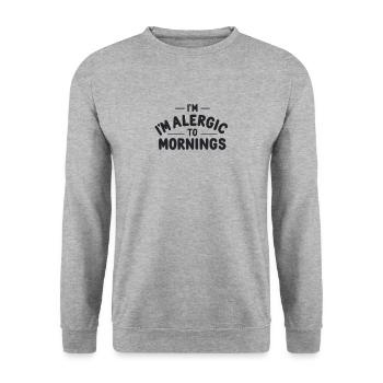 Allergisch gegen den Morgen - Unisex Pullover - Weißgrau meliert - Vorne - Alina (178cm) & Michal (187cm)