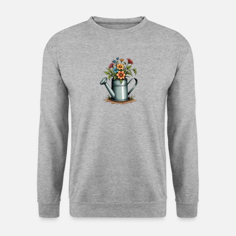 Gießkanne Bloom - Unisex Pullover - Weißgrau meliert