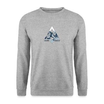 Silent Giants Mountain Peak - Unisex Sweatshirt - salt & pepper - Front - Alina (178cm) & Michal (187cm)