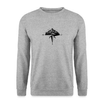 Mountain Compass Adventure - Sweat-shirt Unisexe - gris chiné - Devant - Alina (178cm) & Michal (187cm)