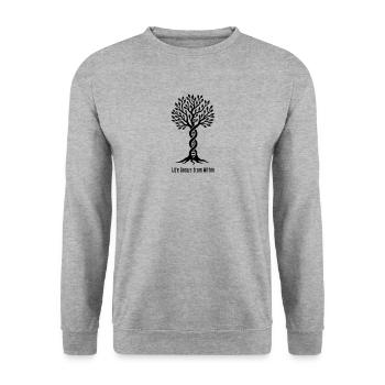 Leben wächst aus dem DNA-Baum - Unisex Pullover - Weißgrau meliert - Vorne - Alina (178cm) & Michal (187cm)