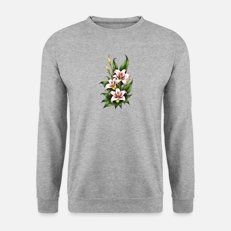 Pink & White Lily Bloom - Unisex Sweatshirt - salt & pepper