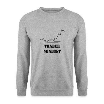 Denkweise des Traders - Unisex Pullover - Weißgrau meliert - Vorne - Alina (178cm) & Michal (187cm)