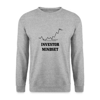 Denkweise der Anleger - Unisex Pullover - Weißgrau meliert - Vorne - Alina (178cm) & Michal (187cm)