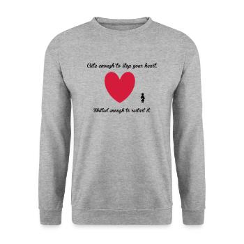 Nurse - Unisex Pullover - Weißgrau meliert - Vorne - Alina (178cm) & Michal (187cm)