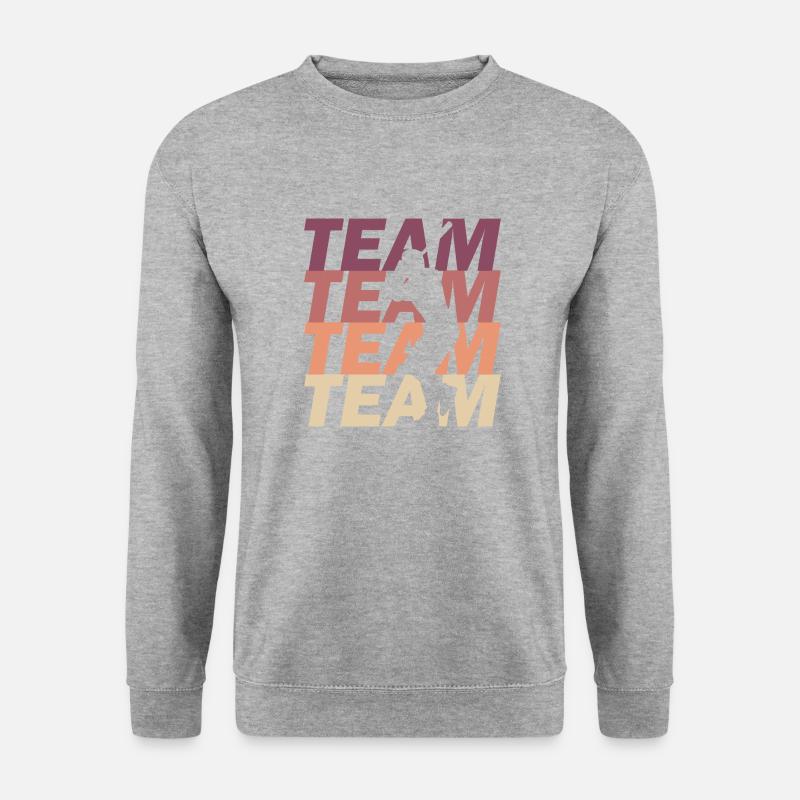 Baseballmannschaft - Unisex Pullover - Weißgrau meliert