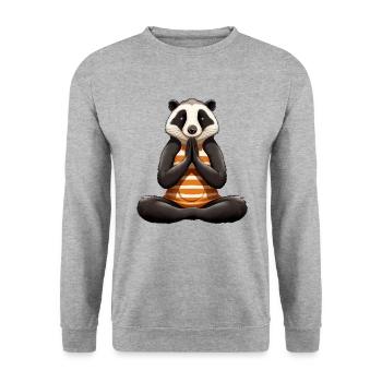 Badger Yoga - Unisex Sweatshirt - salt & pepper - Front - Alina (178cm) & Michal (187cm)