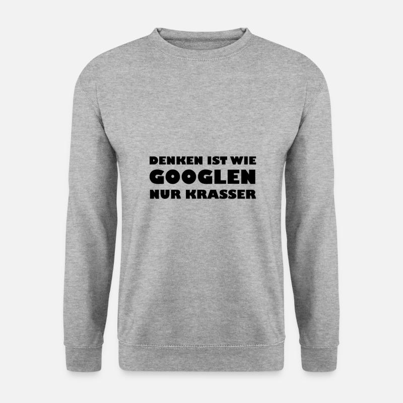 Denken Googlen - Unisex Pullover - Weißgrau meliert