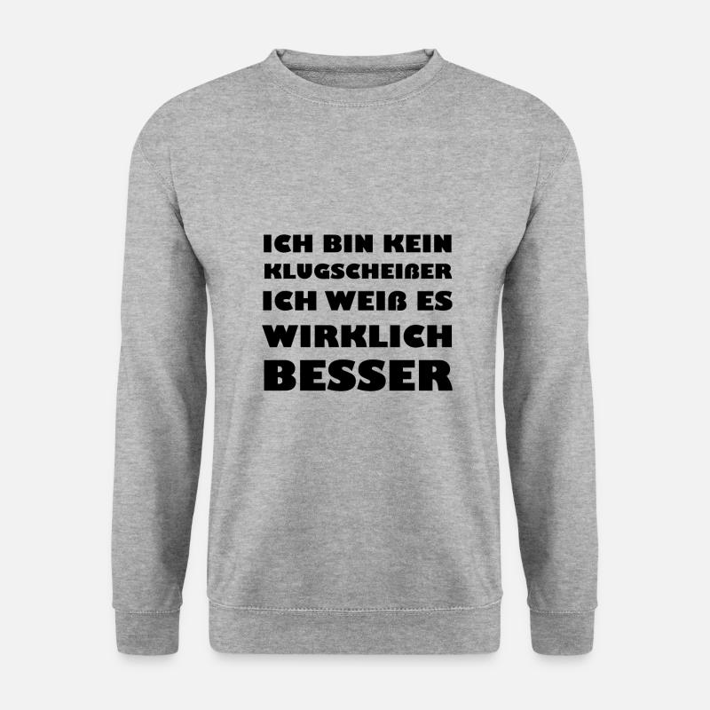 Klugscheißer - Unisex Pullover - Weißgrau meliert