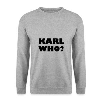 Karl who? - Unisex Pullover - Weißgrau meliert - Vorne - Alina (178cm) & Michal (187cm)