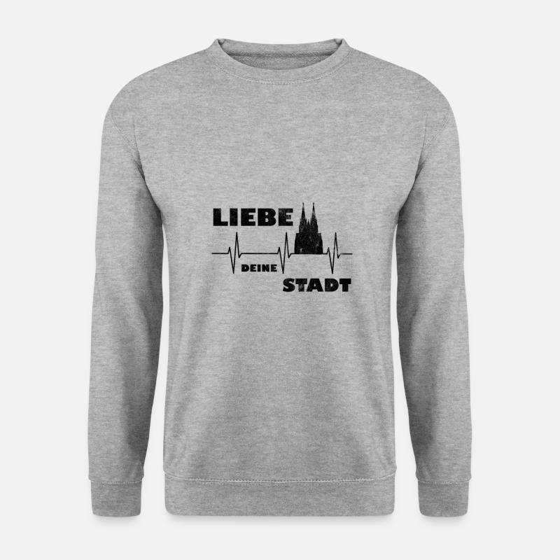 Köln Herzschlag - Unisex Pullover - Weißgrau meliert
