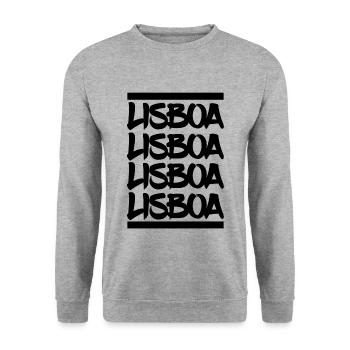 Lisbonne Portugal vacances femme portugaise - Sweat-shirt Unisexe - gris chiné - Devant - Alina (178cm) & Michal (187cm)