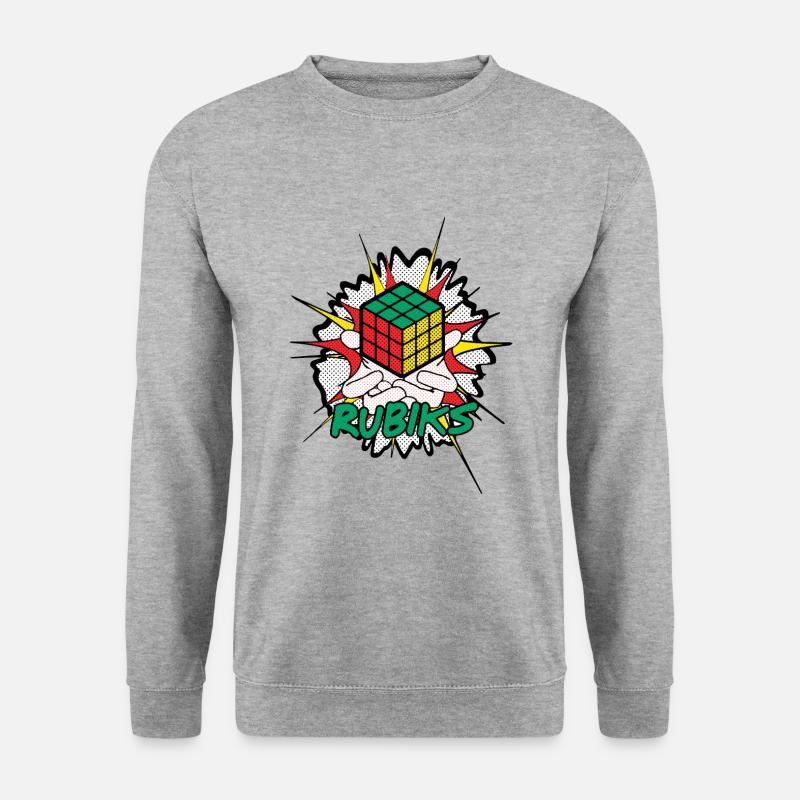 Rubik's Cube Comic Explosion - Sweat-shirt Unisexe - gris chiné