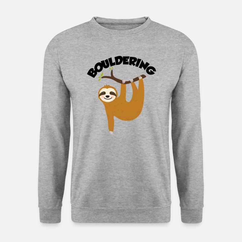 Bouldern Shirt Boulderer Klettern Geschenk - Unisex Pullover - Weißgrau meliert
