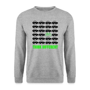 Fahrrad Shirt Rennrad Radfahren Radsport Geschenk - Unisex Pullover - Weißgrau meliert - Vorne - Alina (178cm) & Michal (187cm)