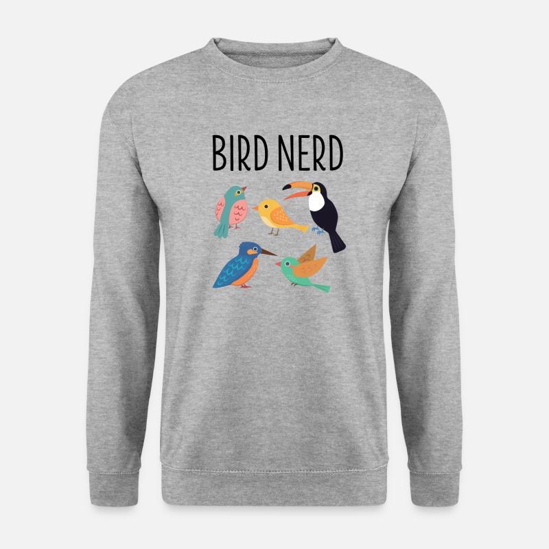 Nerd Schnabel Exotisch Vogel Tier Geschenk - Unisex Pullover - Weißgrau meliert