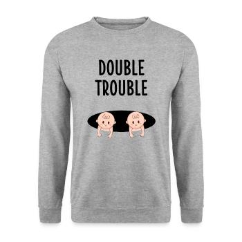 Gemini Pregnancy Mom Baby Gift - Unisex Sweatshirt - salt & pepper - Front - Alina (178cm) & Michal (187cm)