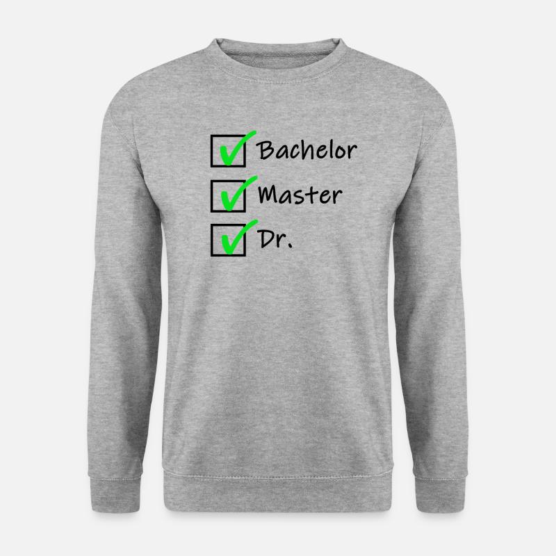 Doktortitel Promotion Doktor Cooles Geschenk - Unisex Pullover - Weißgrau meliert