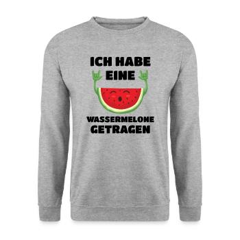 I have worn a watermelon mommy gift - Unisex Sweatshirt - salt & pepper - Front - Alina (178cm) & Michal (187cm)
