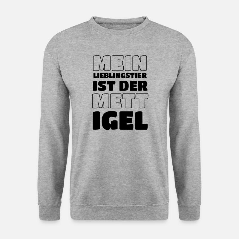 Mett Mettigel Hackfleisch Mettwoch Geschenk - Unisex Pullover - Weißgrau meliert
