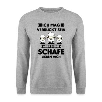Schäfer Schaf Schafe Hirte Spruch Geschenk - Unisex Pullover - Weißgrau meliert - Vorne - Alina (178cm) & Michal (187cm)