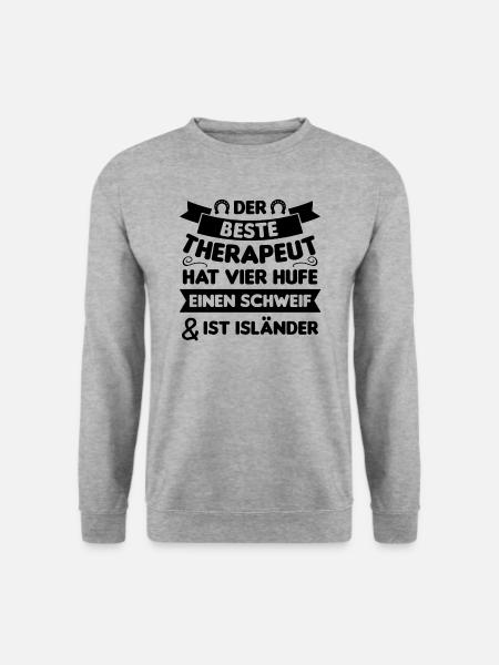 Islandpferd Isländer Island Pferd Spruch Geschenk - Unisex Pullover - Weißgrau meliert
