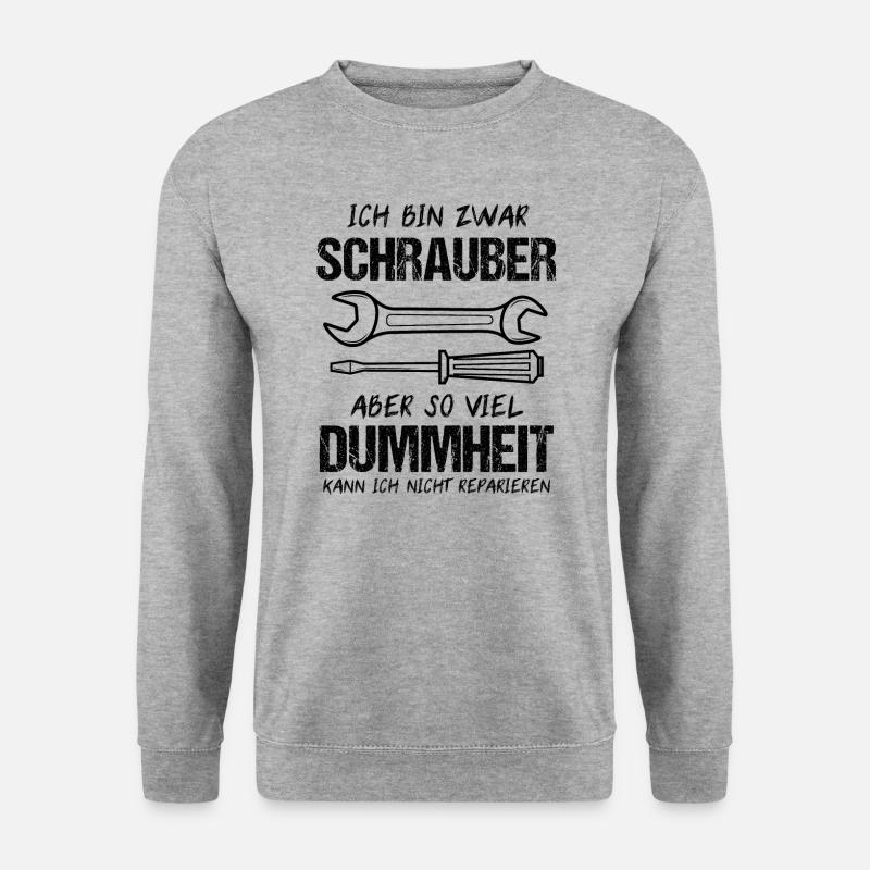 Kfz Mechaniker Schrauber Schrauben Geschenk - Unisex Pullover - Weißgrau meliert