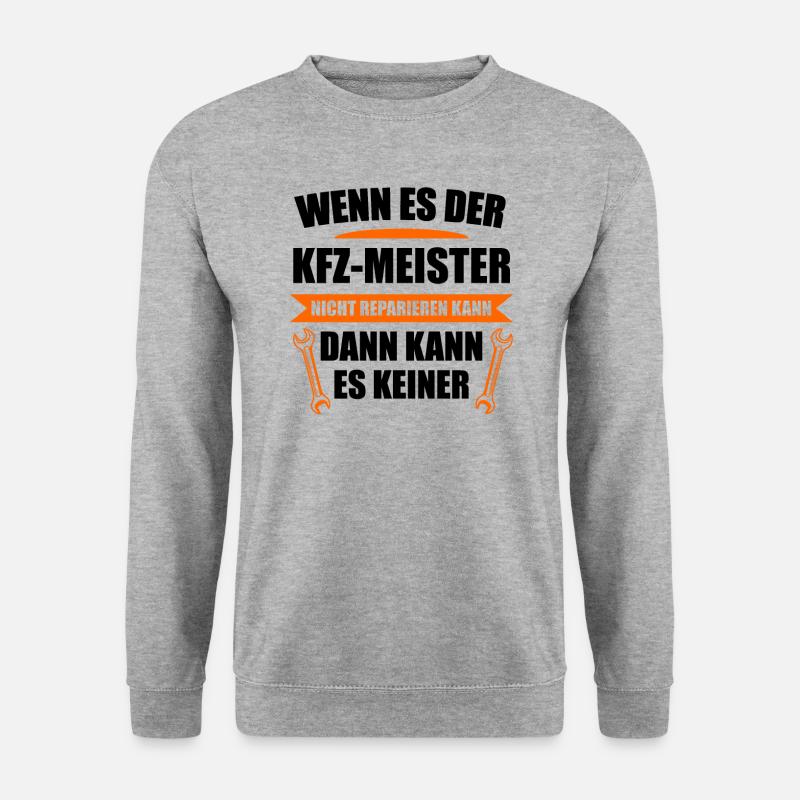 Kfz Mechaniker Schrauber Meister Spruch Geschenk - Unisex Pullover - Weißgrau meliert