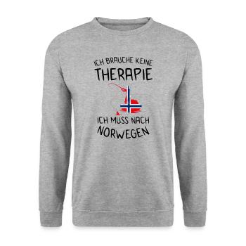 Norvège pêche cadeau de morue drapeau norvégien - Sweat-shirt Unisexe - gris chiné - Devant - Alina (178cm) & Michal (187cm)