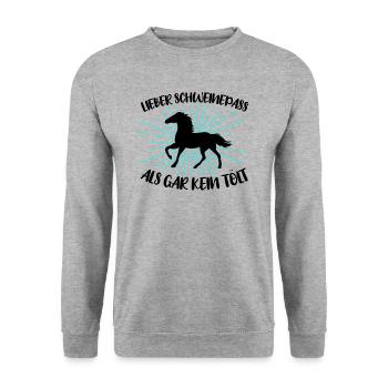 Isländer Islandpferd Islandpferde Tölt Geschenk - Unisex Pullover - Weißgrau meliert - Vorne - Alina (178cm) & Michal (187cm)