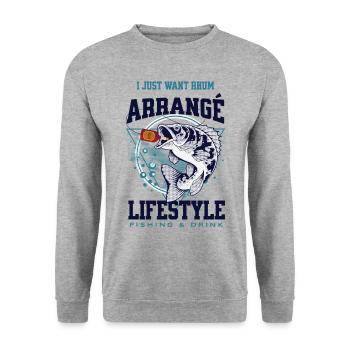 I Just want Rhum Arrangé - Sweat-shirt Unisexe - gris chiné - Devant - Alina (178cm) & Michal (187cm)