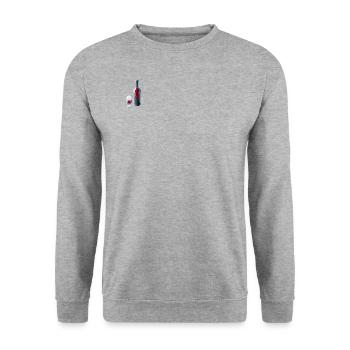 Bouteille de vin / Verre à vin Polygon - Sweat-shirt Unisexe - gris chiné - Devant - Alina (178cm) & Michal (187cm)