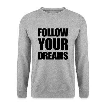 Follow your Dreams - Sweat-shirt Unisexe - gris chiné - Devant - Alina (178cm) & Michal (187cm)