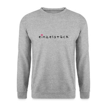 Einzelstück Geschenk - Unisex Pullover - Weißgrau meliert - Vorne - Alina (178cm) & Michal (187cm)