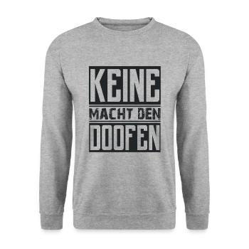 Keine Macht den doofen Liebe Frieden Freiheit - Unisex Pullover - Weißgrau meliert - Vorne - Alina (178cm) & Michal (187cm)