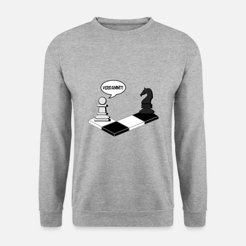 Schach Geschenkidee - Unisex Pullover - Weißgrau meliert