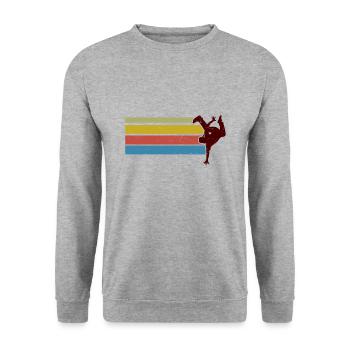 break dancing - Unisex Sweatshirt - salt & pepper - Front - Alina (178cm) & Michal (187cm)