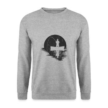 Full moon angler - Unisex Sweatshirt - salt & pepper - Front - Alina (178cm) & Michal (187cm)