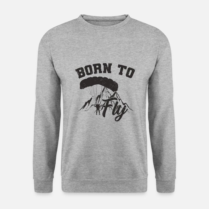 Paragliding - Unisex Pullover - Weißgrau meliert