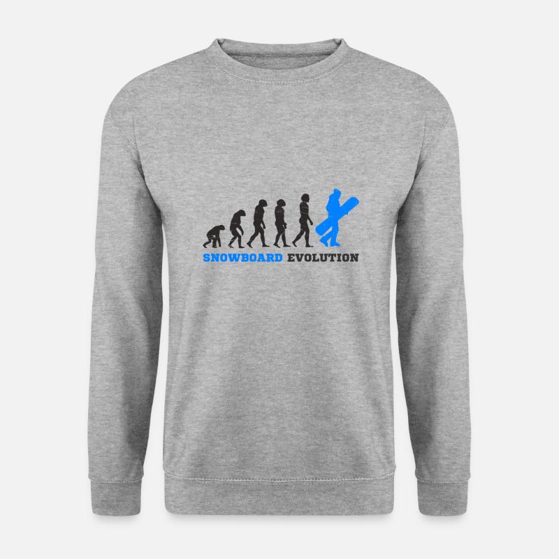 Snowboard snowboarder evolution - Sweat-shirt Unisexe - gris chiné