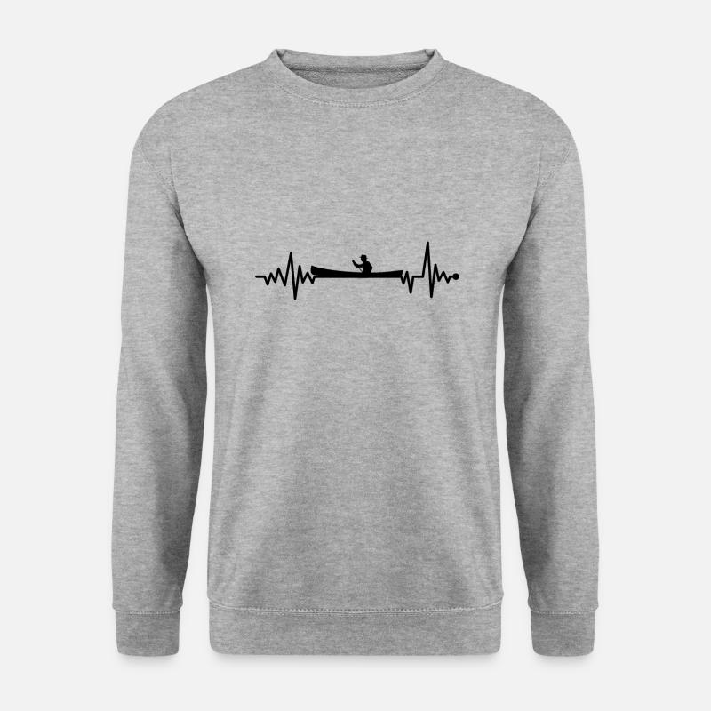 Rudern Herzschlag - Unisex Pullover - Weißgrau meliert